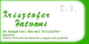 krisztofer hatvani business card